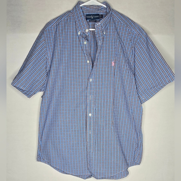 Polo Ralph Lauren Other - Polo Ralph Lauren Classic Fit Blue Plaid Short Sleeve Button Up Shirt Size XL